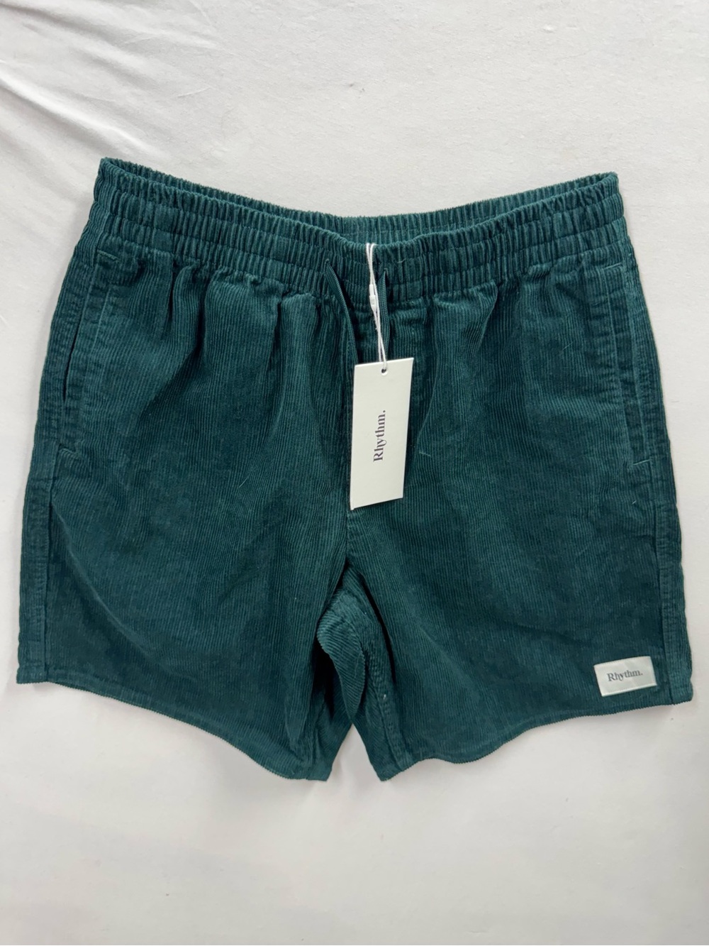 NEW Rhythm Corduroy Jam Shorts Men's 30 Green Drawstring 7” Inseam $60